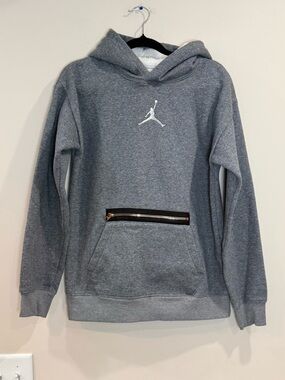 🔥Jordan Kids' Grey Pullover Hoodie with Front Pocket Size L EUC🔥